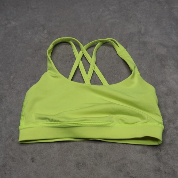 Lululemon Other - Lululemon Energy Spots Bra Women 2‎ Yellow Strappy Back Stretch Workout Pullover